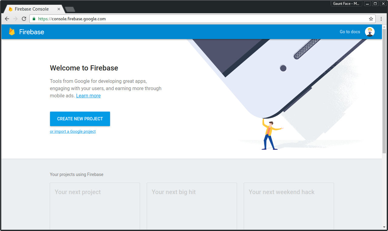 Firebase Console Page