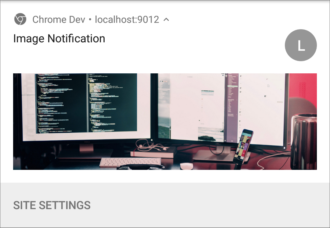 Notification with image on Chrome for Android.