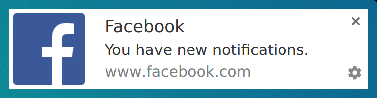 Screenshot of Facebook’s default notification